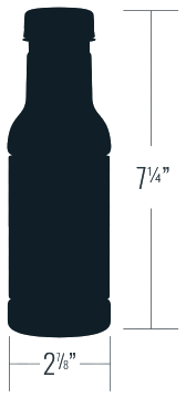 Plastic bottle, 7¼ inches tall