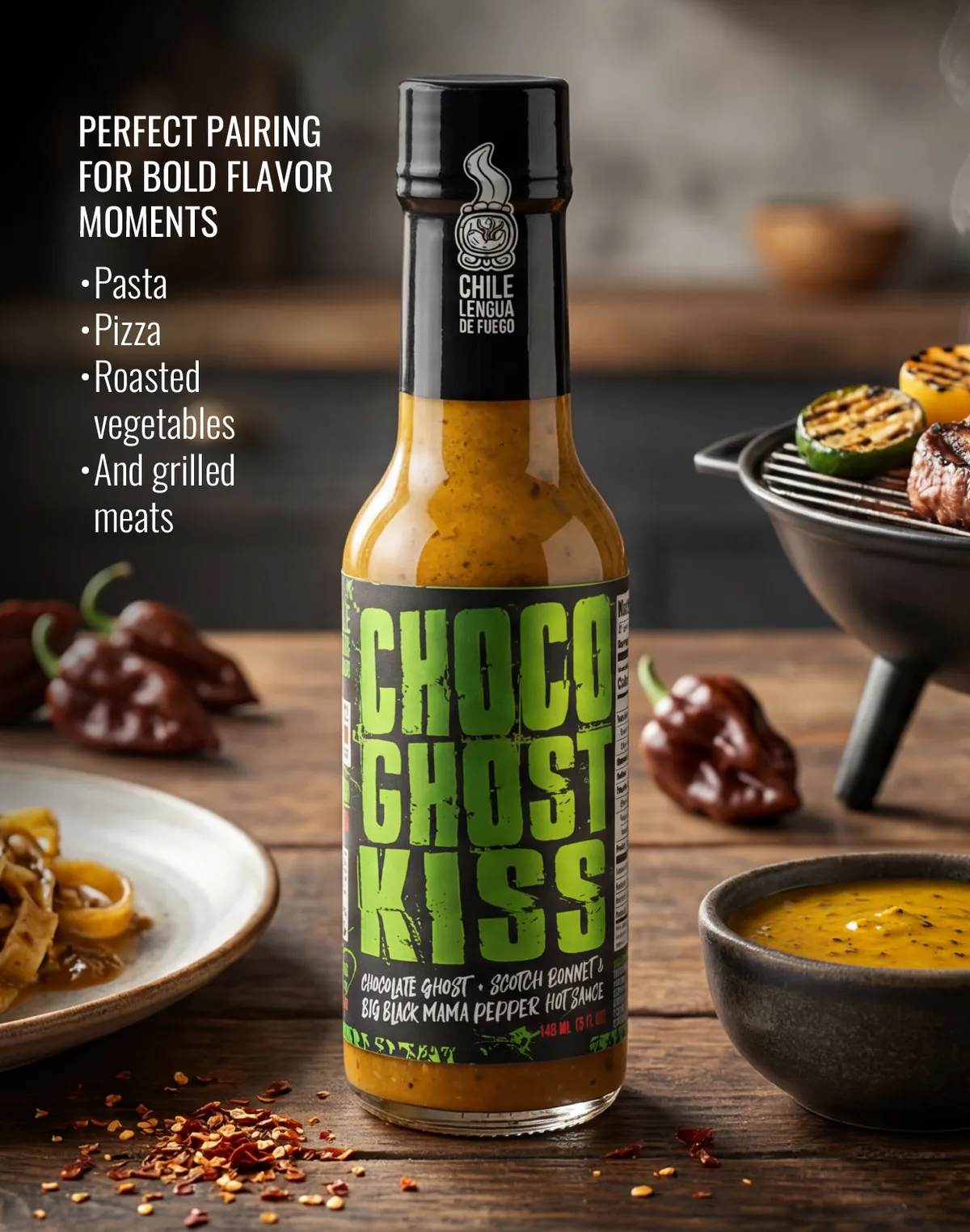 Choco Ghost Kiss served with a dish it pairs with