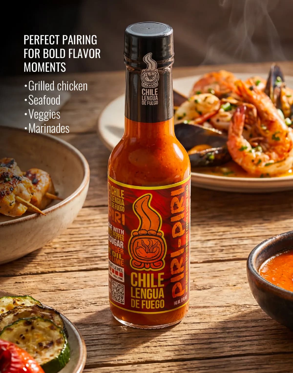 Piri Piri served with a dish it pairs with